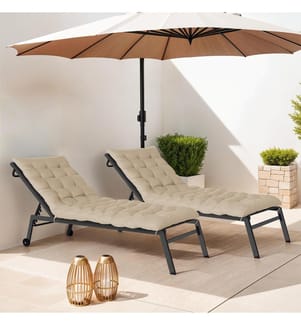 Lot de 2 Coussins universels beiges pour bain de soleil