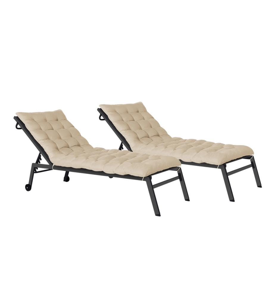 Lot de 2 Coussins universels beiges pour bain de soleil