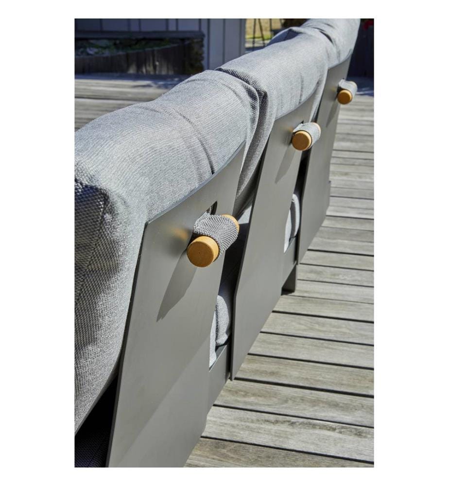 Salon de Jardin d'Angle Vanuatu 6 Places - Gris Anthracite