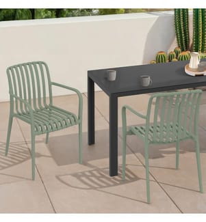 Lot de 4 Chaises de jardin empilables Oviedo polypropylène vert