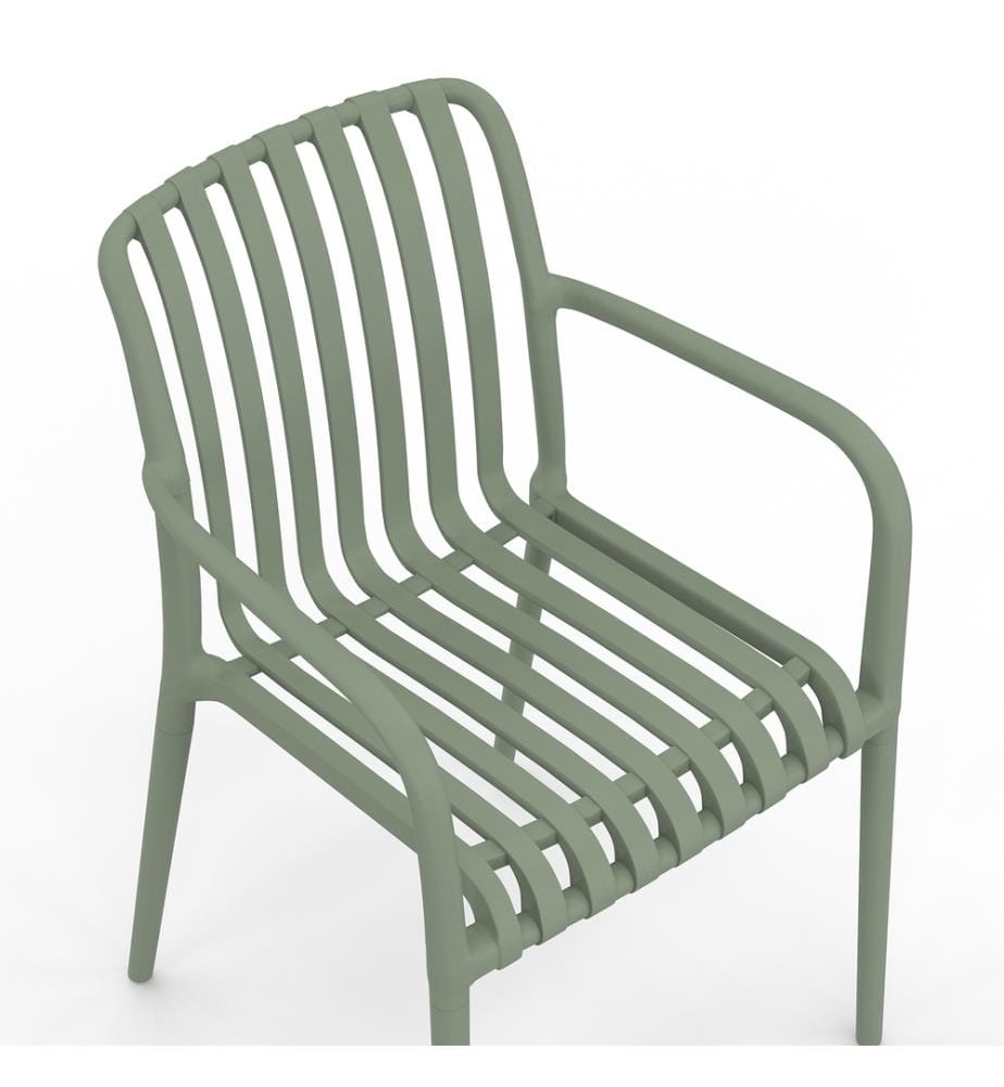 Lot de 4 Chaises de jardin empilables Oviedo polypropylène vert