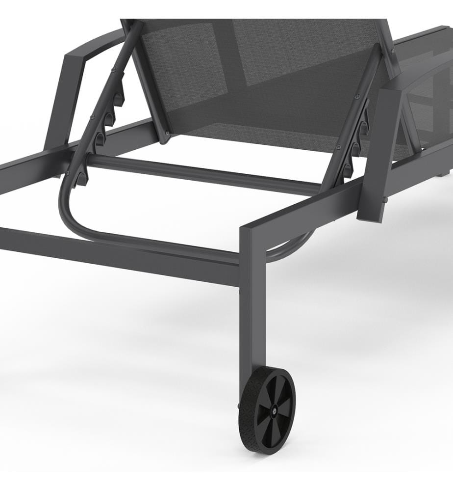 Lot de 2 Transats inclinables Bornéo 5 positions avec tablette