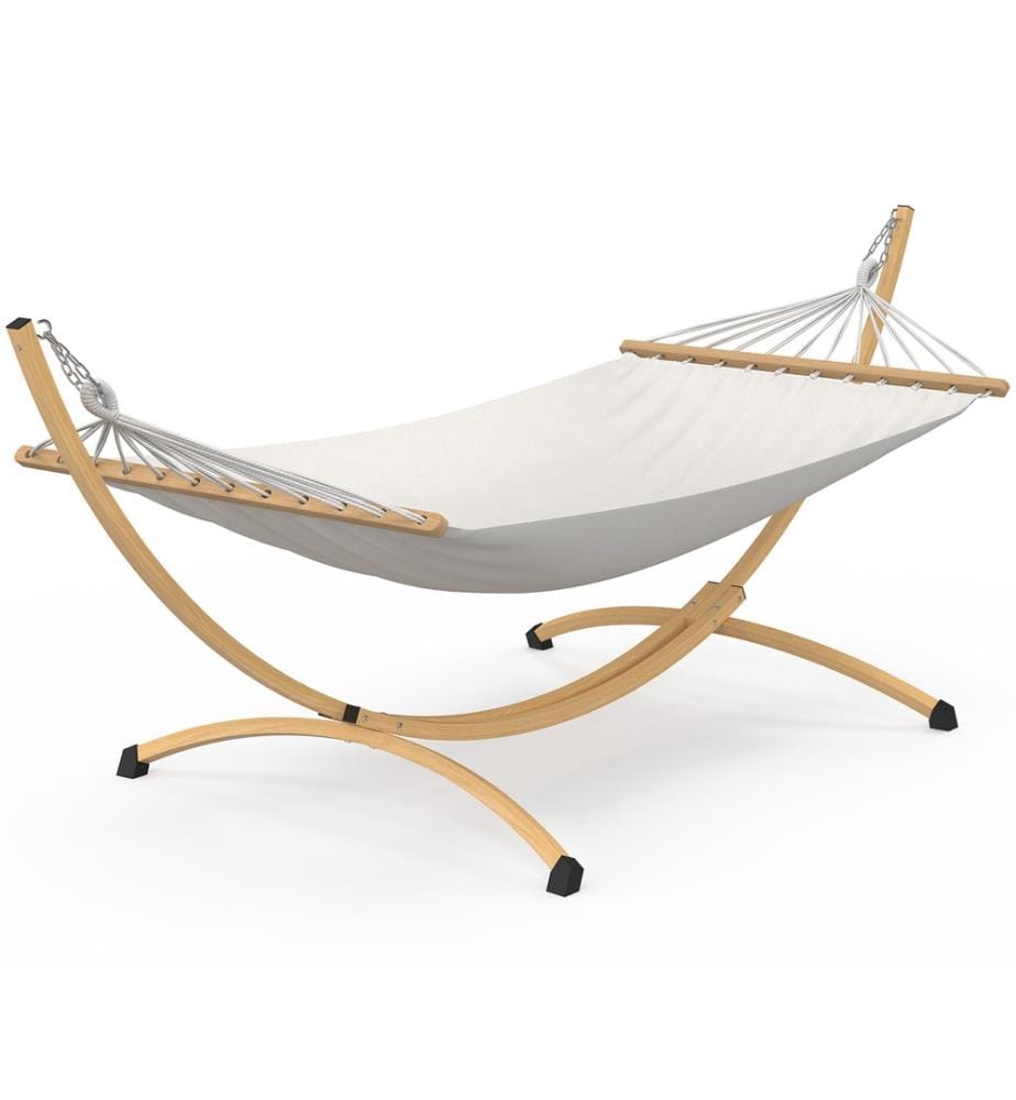 Hamac Amazonia support métal effet bois toile écrue