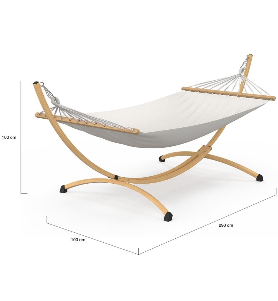 Hamac Amazonia support métal effet bois toile écrue