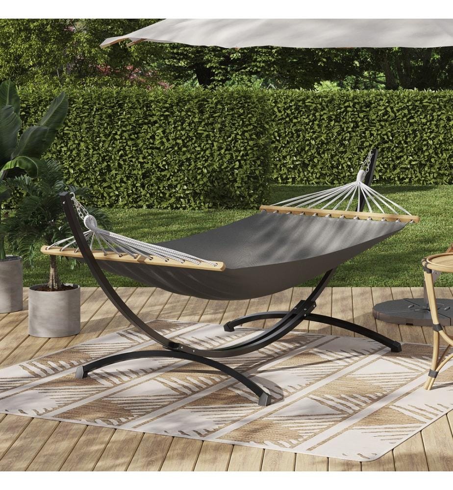 Hängematte Amazonia Metallgestell graues Tuch