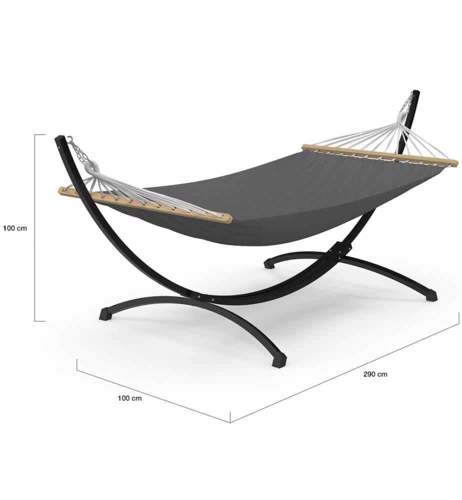 Hängematte Amazonia Metallgestell graues Tuch