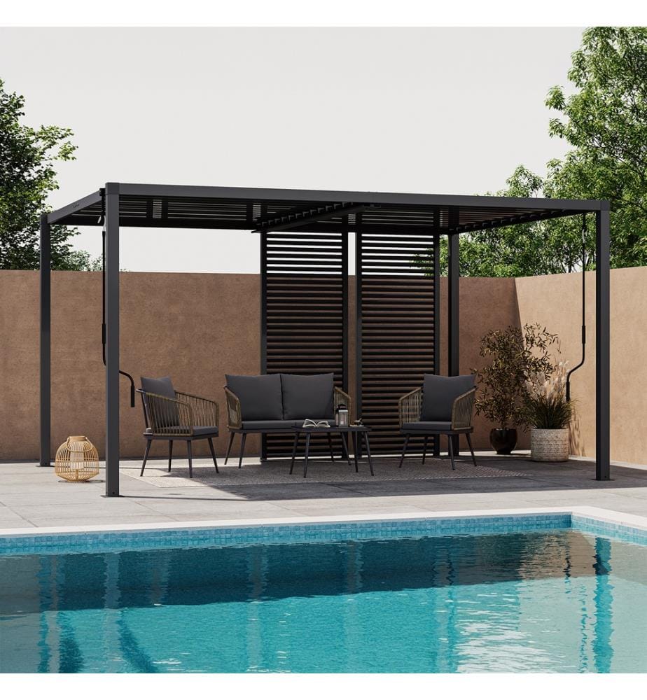 Lot de 2 Persiennes pour pergola Marina et bioclimatiques grises