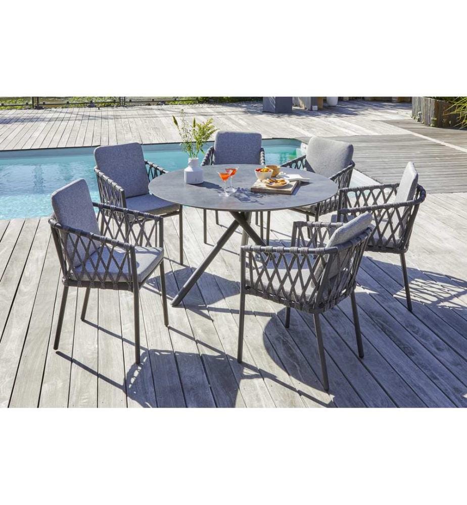 Ensemble Repas Pilat 6 Places - Gris Anthracite