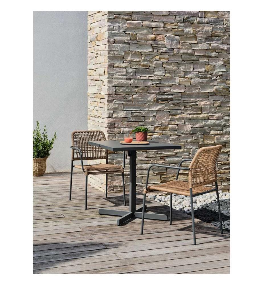 Ensemble Bistro Louise 2 Places - Gris Anthracite