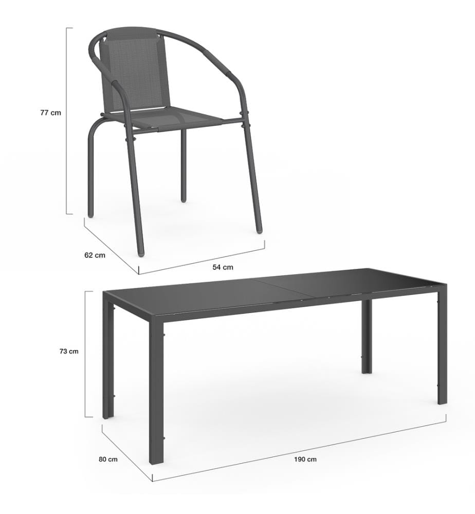 Ensemble repas Delma 8 places gris