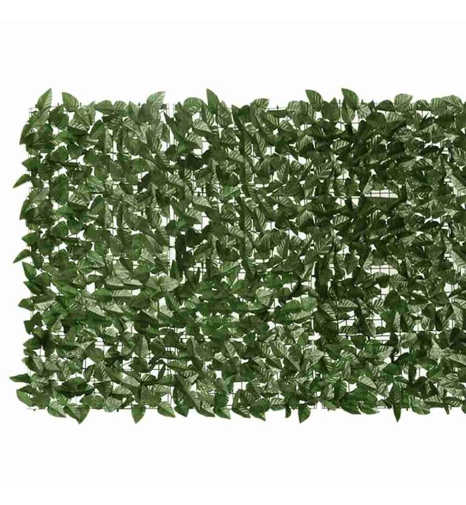 Écran de balcon avec feuilles vert foncé 600x100 cm