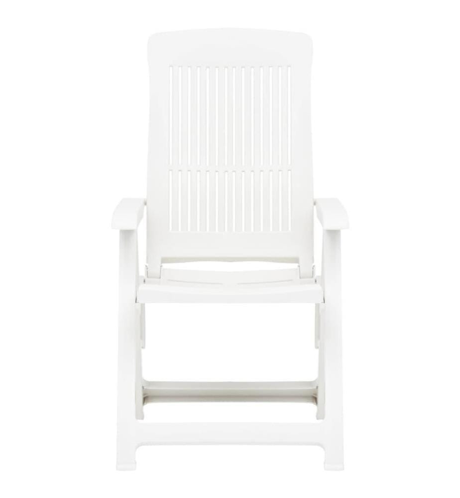 Chaises inclinables de jardin 2 pcs Plastique Blanc