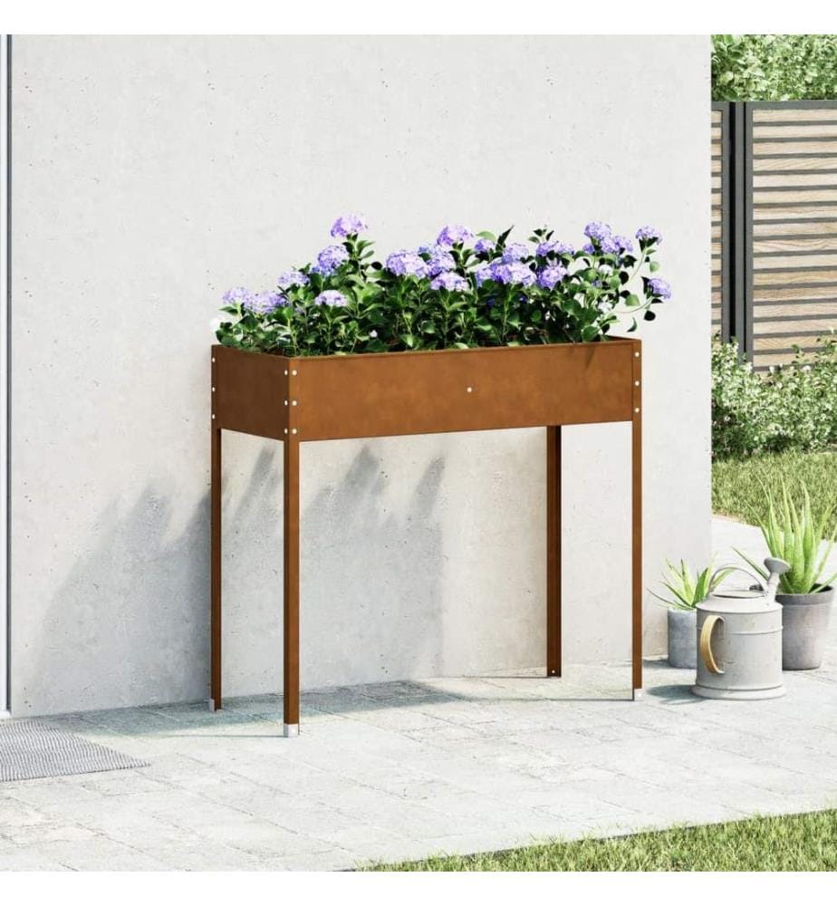 Jardinière 100,5x40,5x90 cm acier résistant aux intempéries