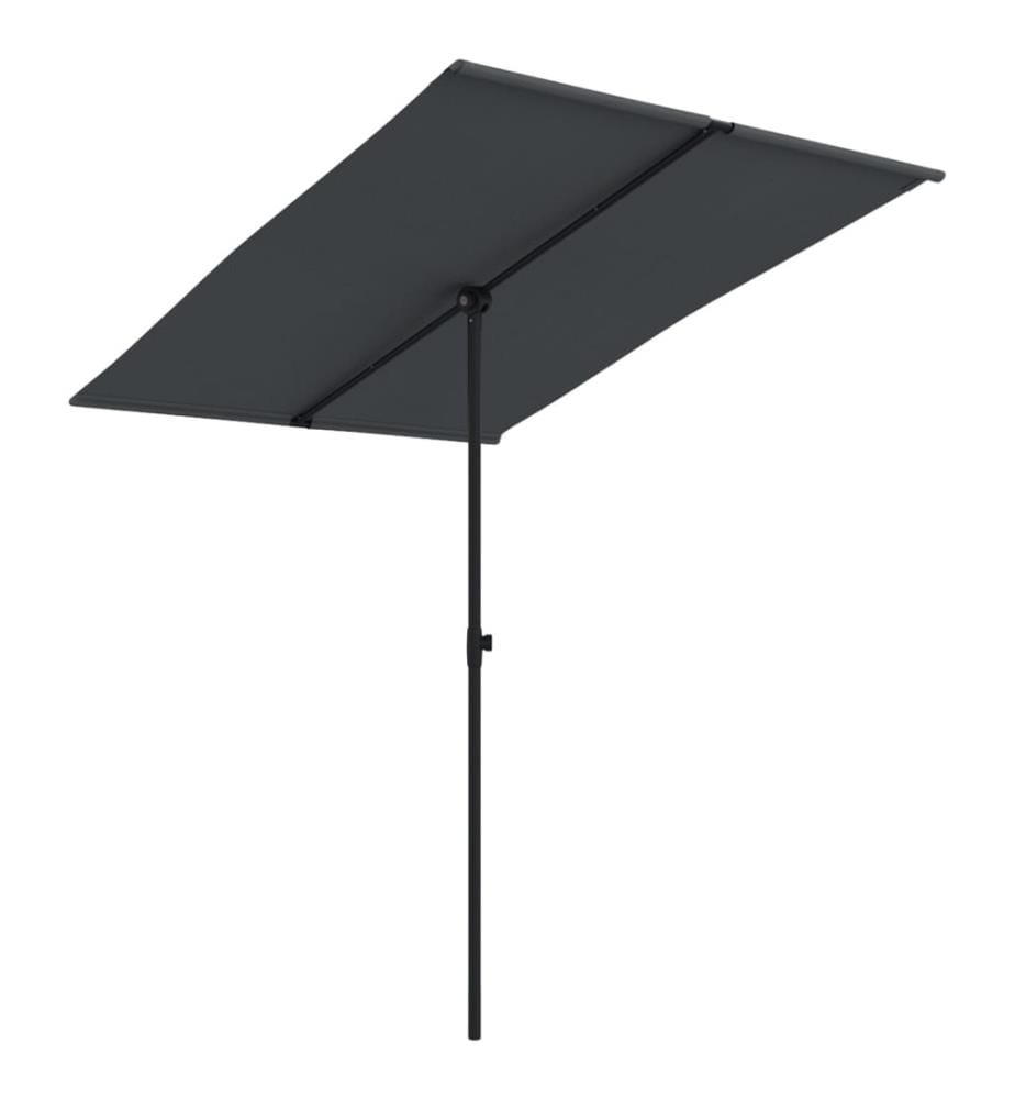 Parasol d'extérieur avec mât en aluminium 2x1,5 m Noir