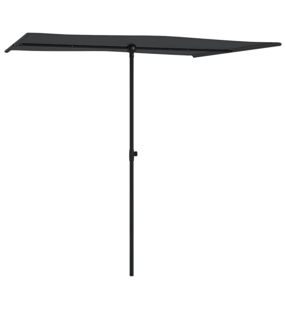 Parasol d'extérieur avec mât en aluminium 2x1,5 m Noir