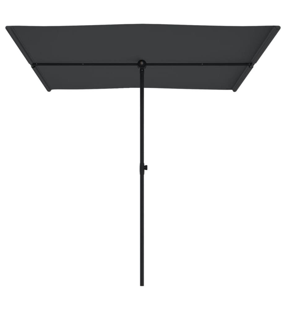 Parasol d'extérieur avec mât en aluminium 2x1,5 m Noir