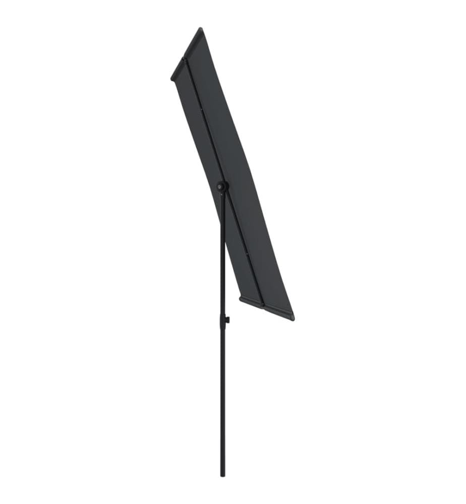 Parasol d'extérieur avec mât en aluminium 2x1,5 m Noir