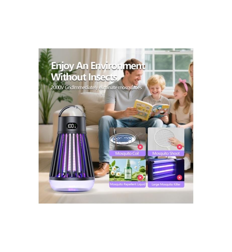 3 lampade repellenti per zanzare a LED BuzzLight - Nero