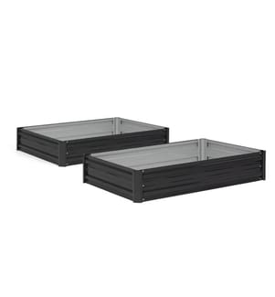 2er-Set Gemüsegartenquadrate aus Metall 115x80x20cm - Schwarz