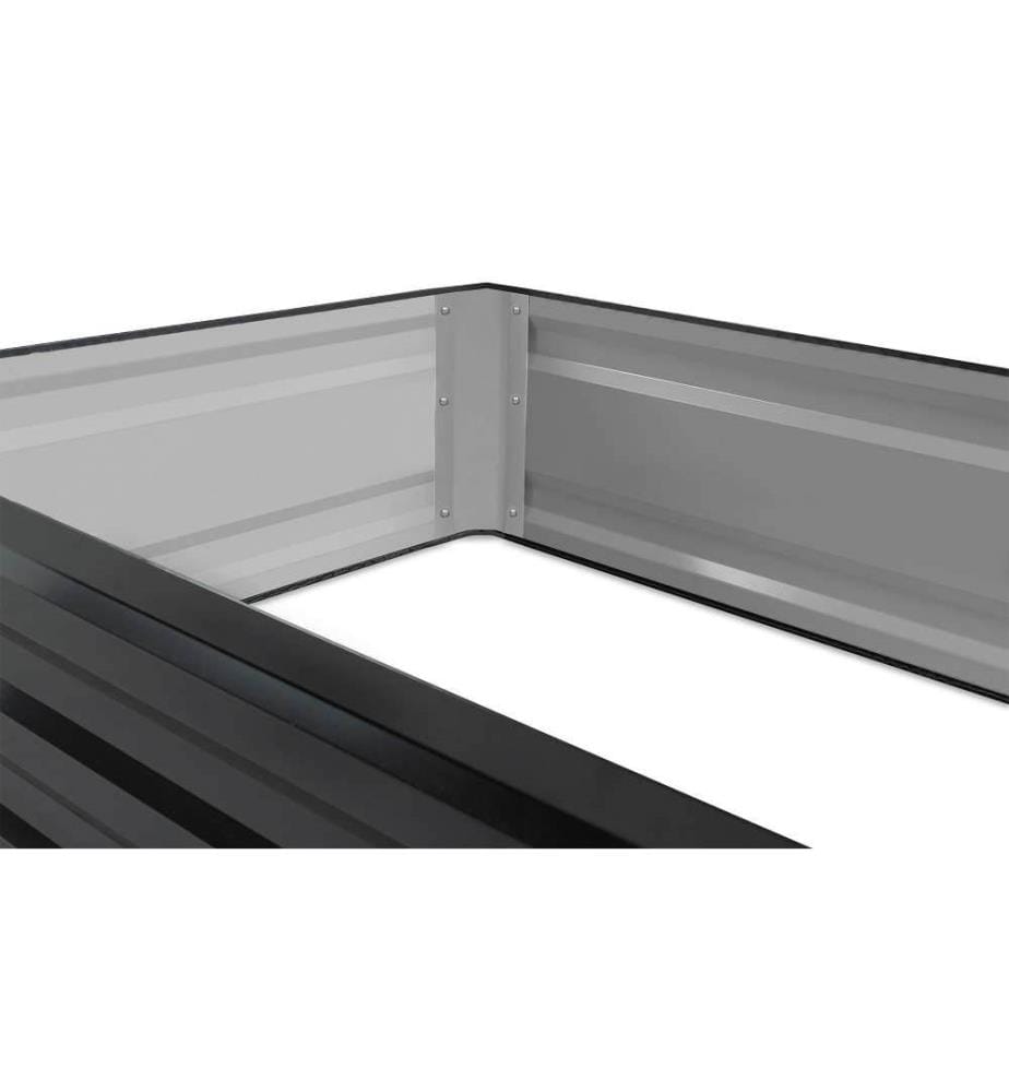 2er-Set Gemüsegartenquadrate aus Metall 115x80x20cm - Schwarz