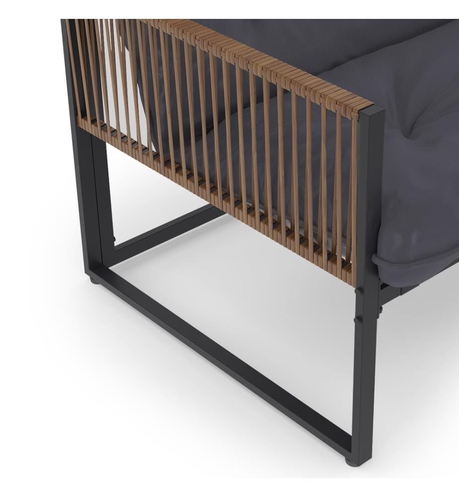 Gartenmöbel Ozéa 2-Sitzer aus Metall - Anthrazit
