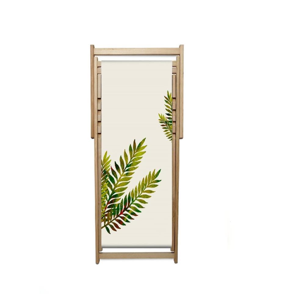Set aus 2 zusammenklappbaren Gartenchiliennes LONA aus Eukalyptusholz und 100% Baumwollgewebe - LICHTBLÄTTER