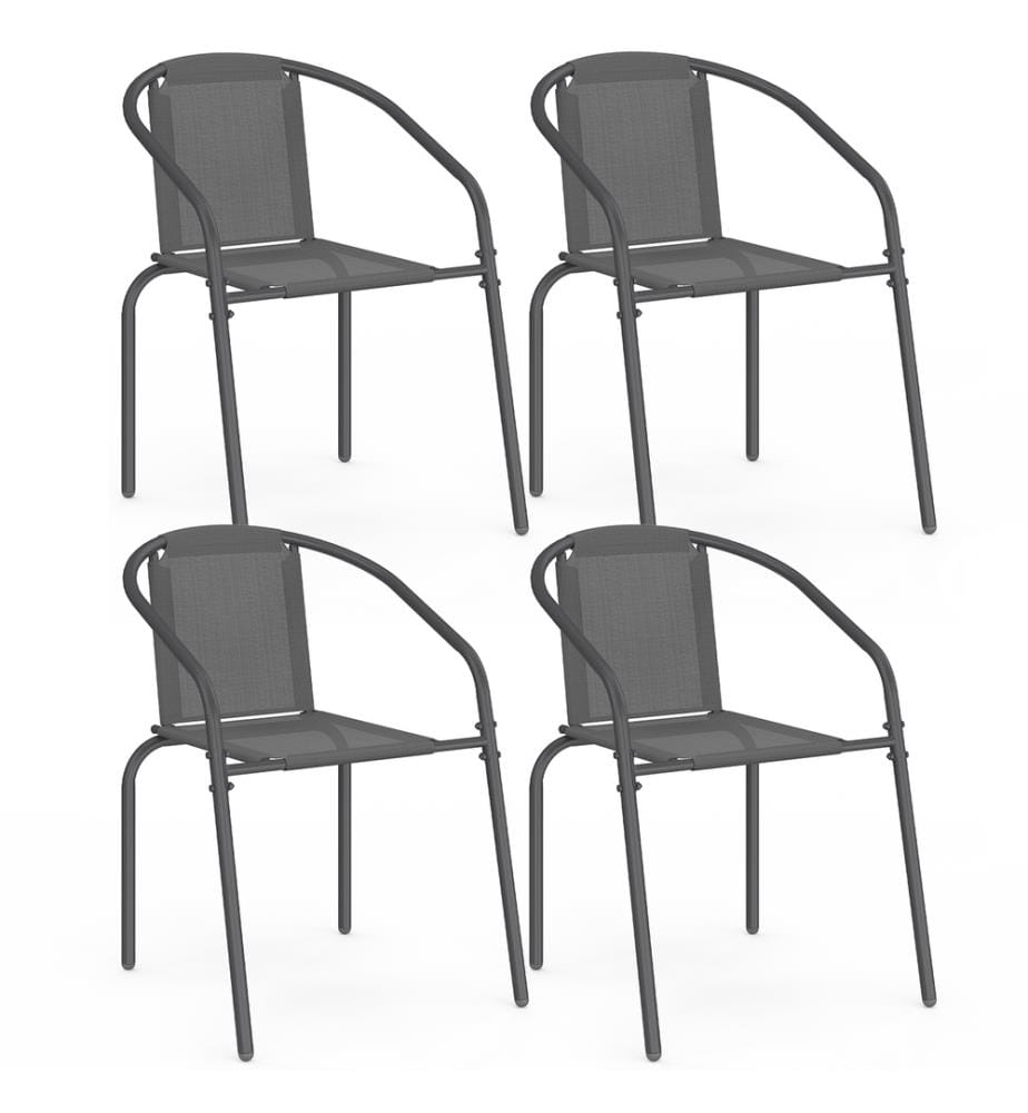 Set aus 4 stapelbaren Gartenstühlen Delma grau