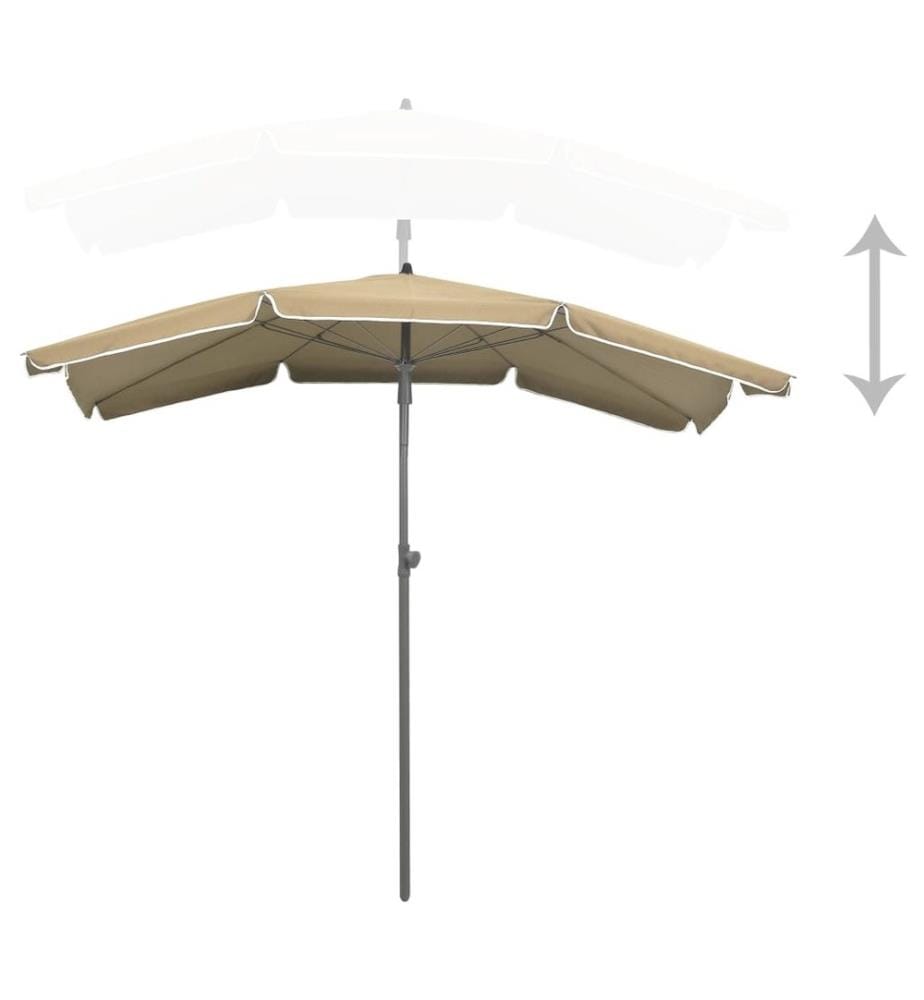Sonnenschirm mit Mast 200x130 cm Taupe
