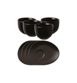 Arthur Krupp Service à café avec assiettes Onyx 4 pièces, Noir