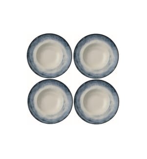 Arthur Krupp Assiette à soupe & pâtes Shade Sea Ø 27 cm, 4 pièces, Bleu/Blanc