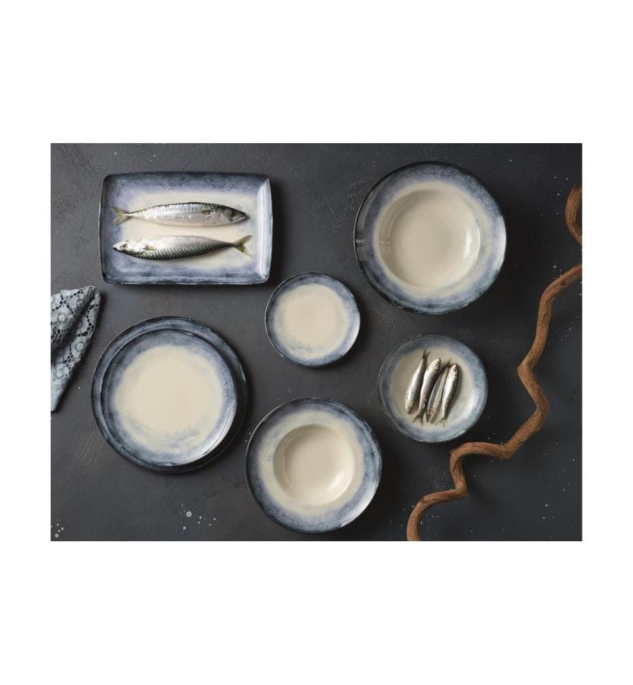 Arthur Krupp Assiette à soupe & pâtes Shade Sea Ø 27 cm, 4 pièces, Bleu/Blanc