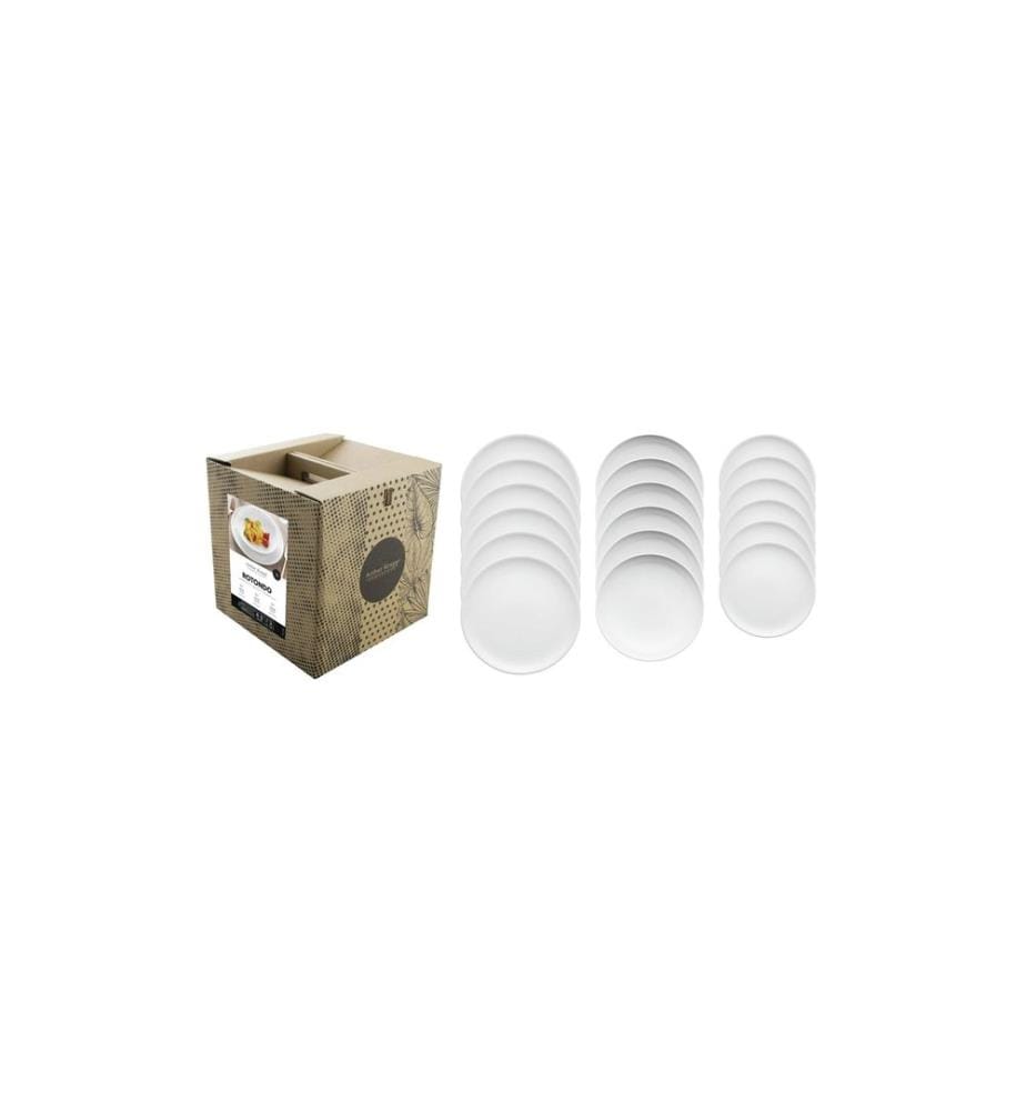 Arthur Krupp Assiette Plate Rotondo 18 pièces, Blanc