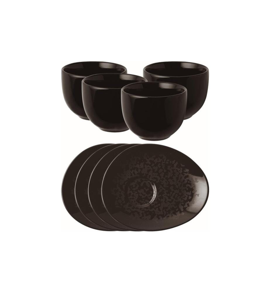 Arthur Krupp Espresso Becher Eclipse Night 100 ml, 4 Stück, Schwarz