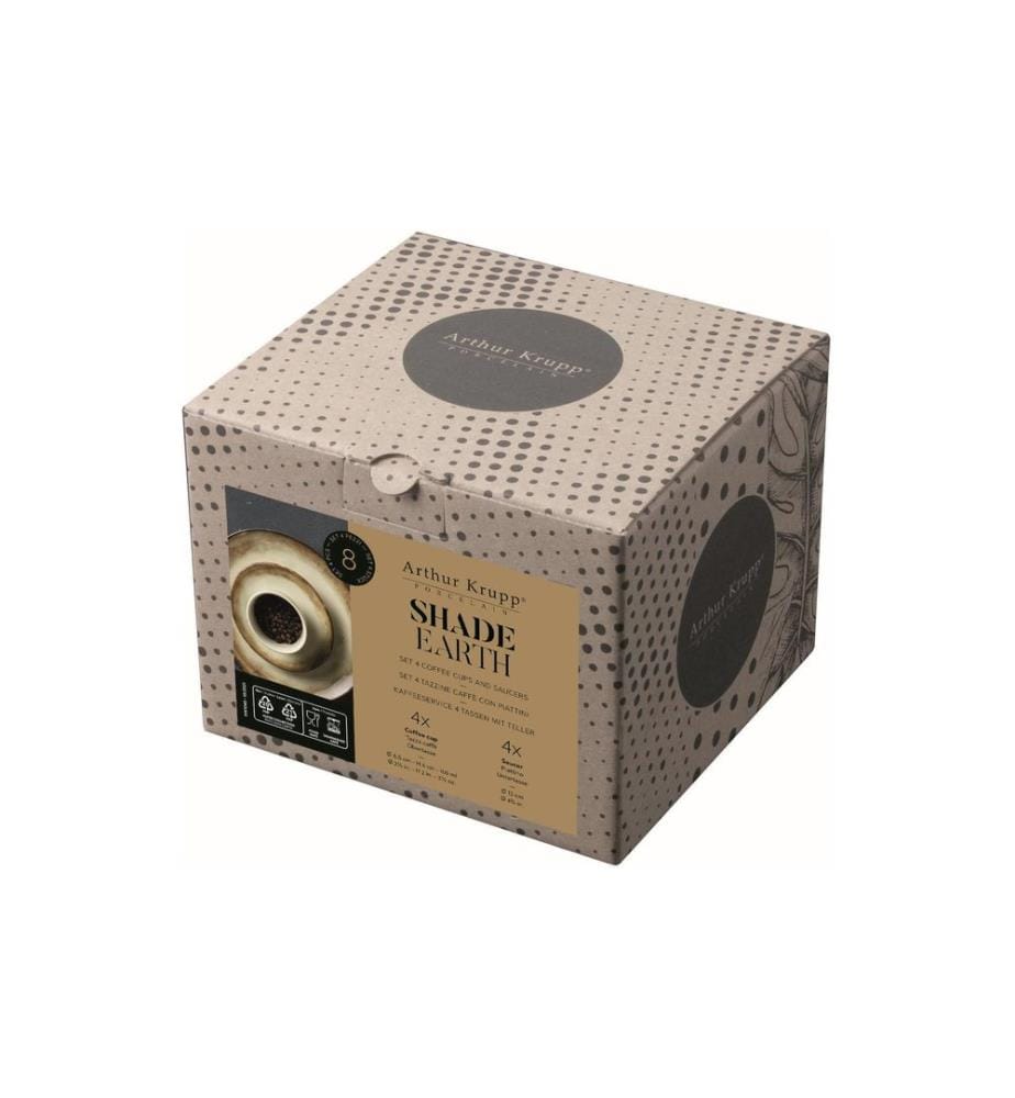Tasses à expresso Arthur Krupp Shade Earth 100 ml, 4 pièces, Marron/Blanc