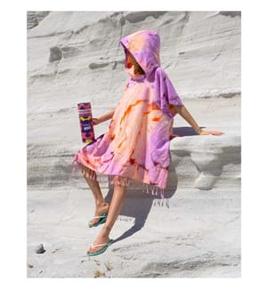 Poncho "Towel To Go Tie Dye" (con confezione regalo) 100x180 cm - Viola - Arancione
