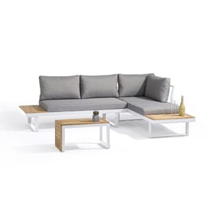Salon de Jardin Modulable Tokyo 4 Places - Blanc