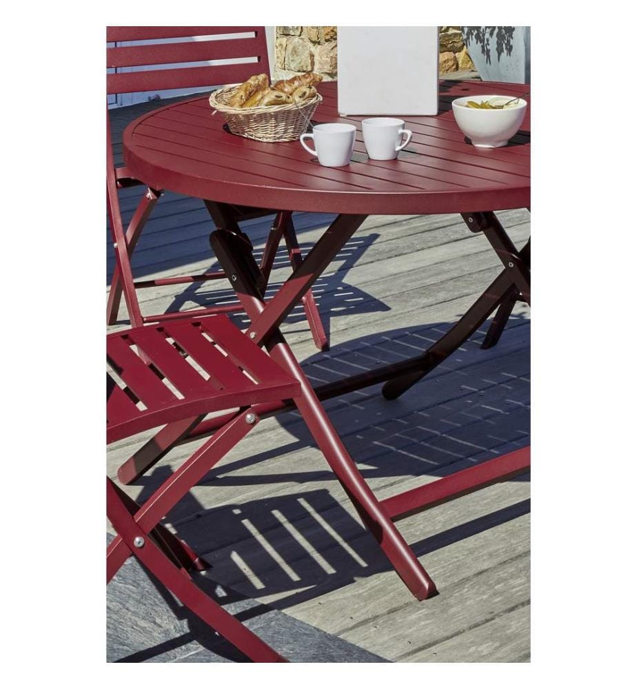 Table de Jardin Marius Ronde Ø 110 cm - Carmin