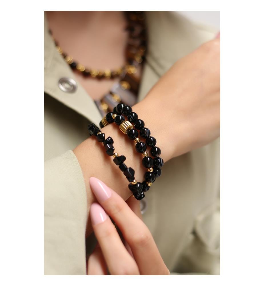 Onix-Armband - Schwarz