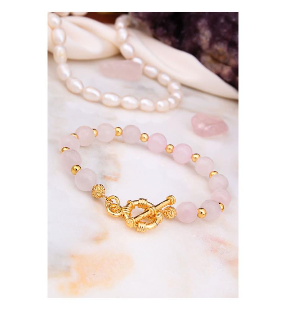 Rosa Quarz-Armband - Hellrosa