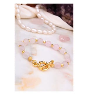 Rosa Quarz-Armband - Hellrosa
