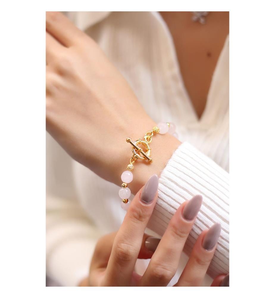 Rosa Quarz-Armband - Hellrosa