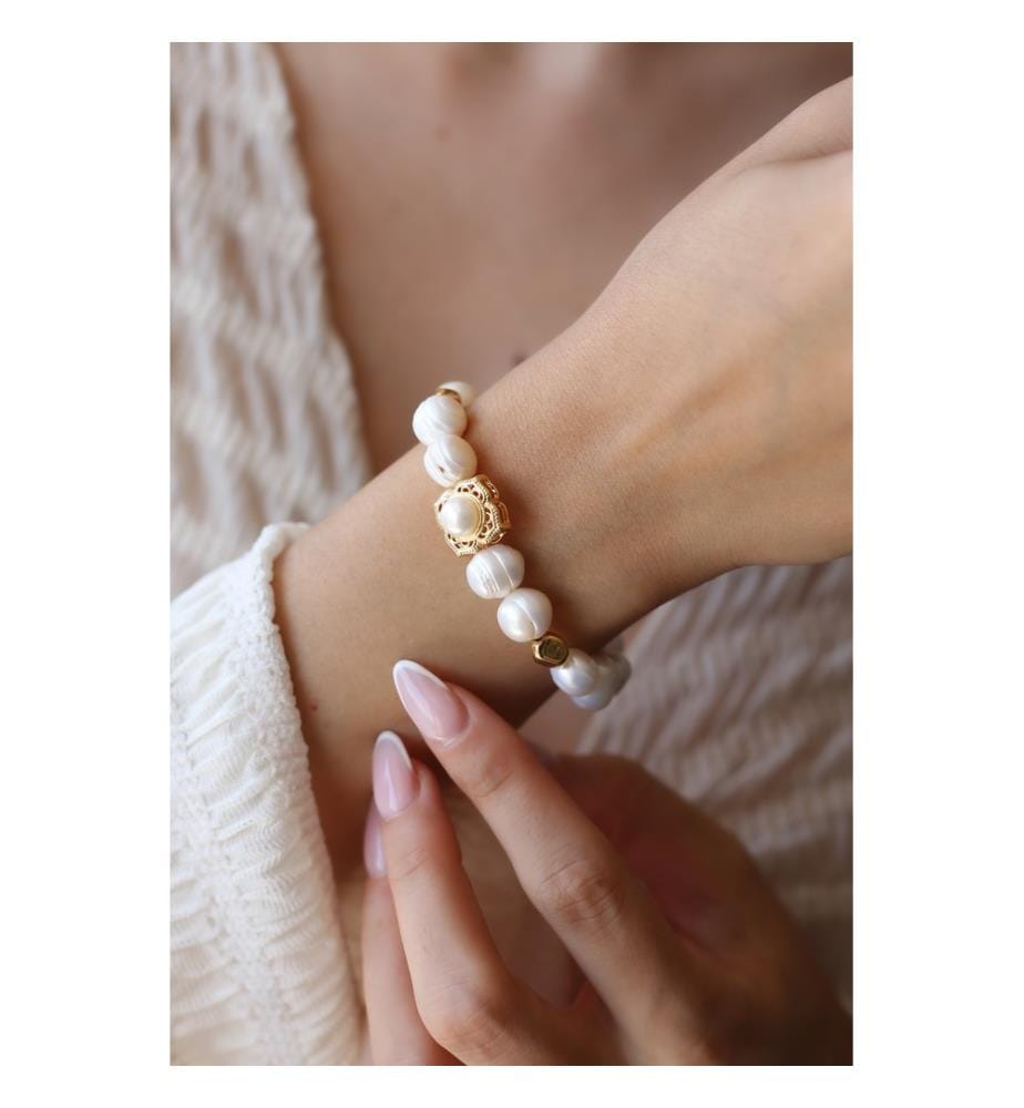 Perlenarmband - Weiss