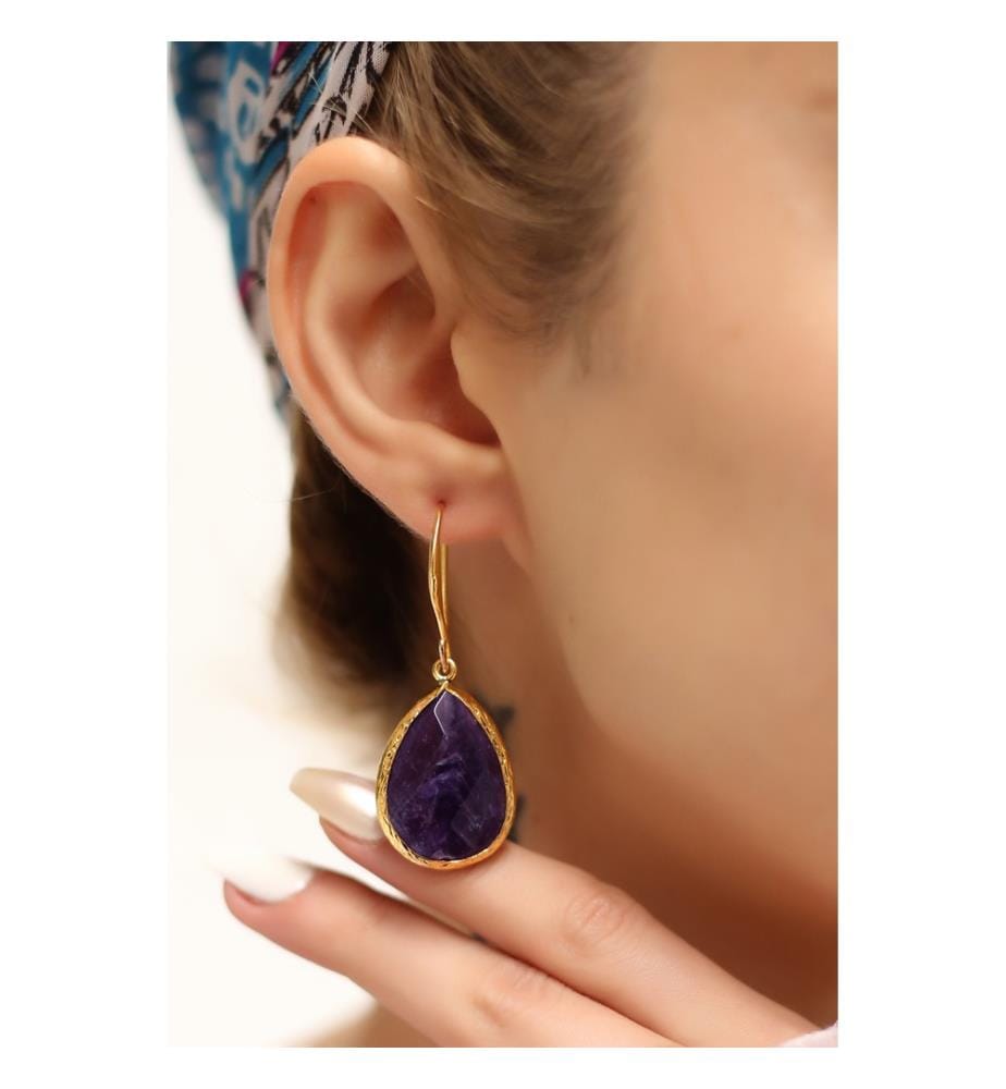 Amethyst Ohrringe - Gold und Violett