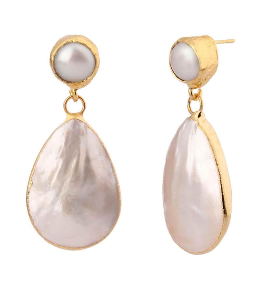 Boucles d'oreilles di perle e madreperla - Bianco