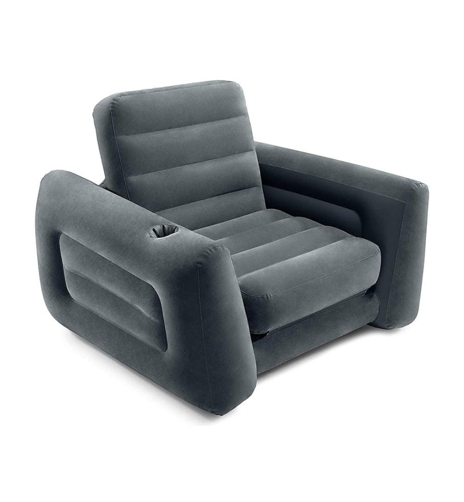 Fauteuil Convertible 1 Personne 224 x 117 x 66 cm - Gris Foncé