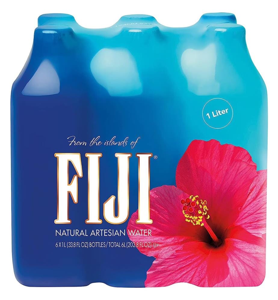 12 bouteilles d'eau FIJI, pack PET de 2 x 6 - 1 L