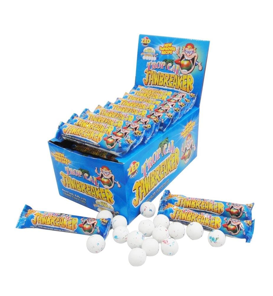 40 paquets de 5 ZED Tropical JawBreaker, Bubble Gum, 40 pièces ++