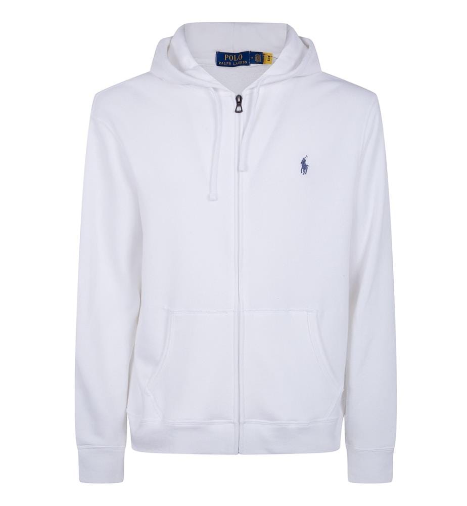 Sweatshirt à capuche zippé à manches longues - Blanc
