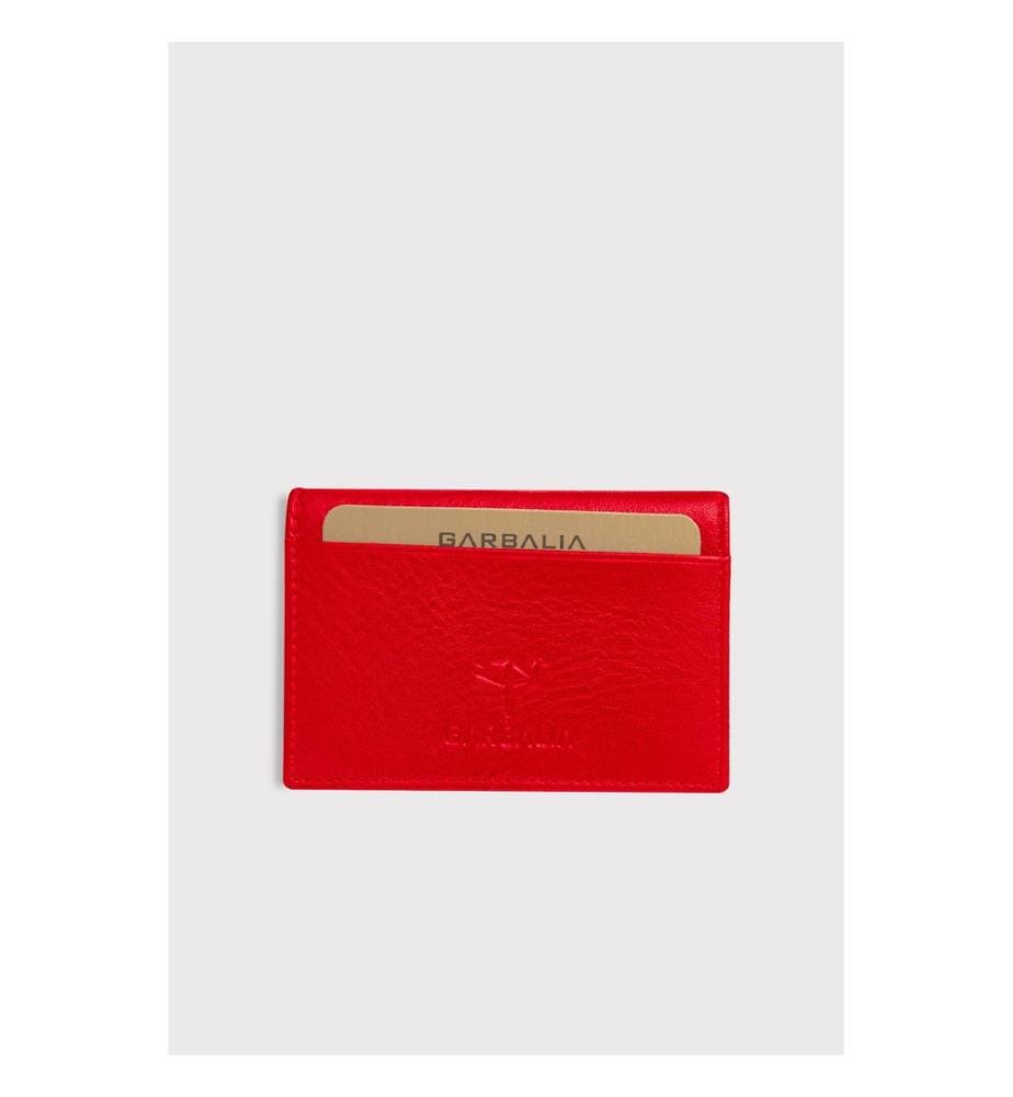 Porte-cartes, 100 % cuir véritable, rouge