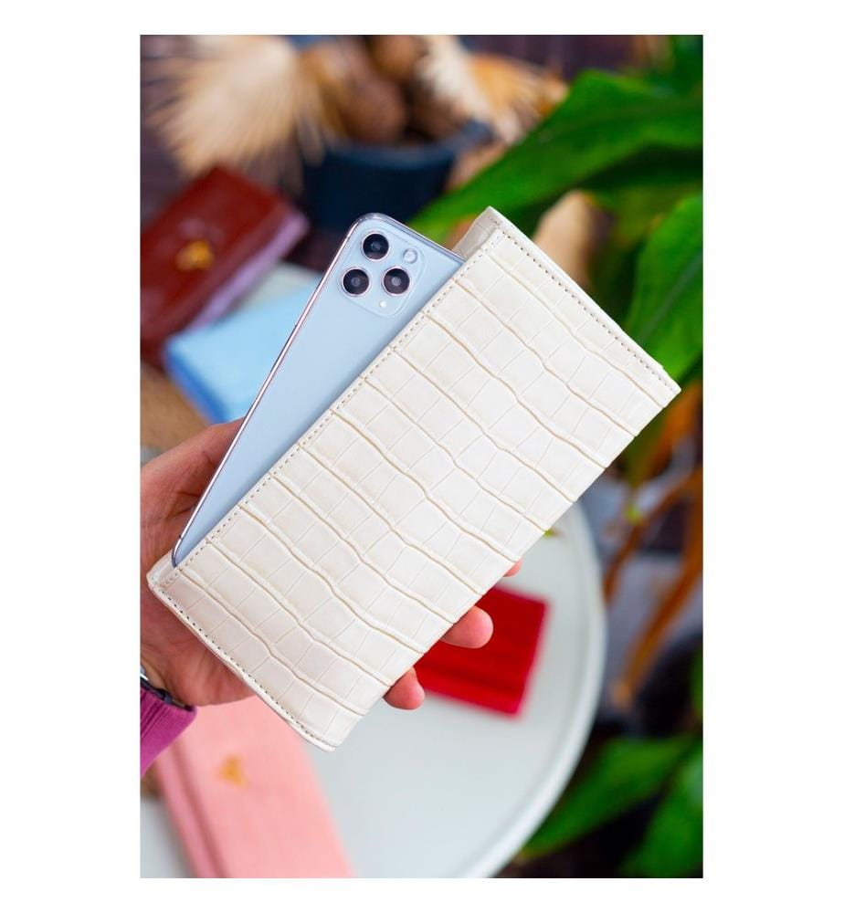 Portefeuille femme, 100 % cuir PU, beige